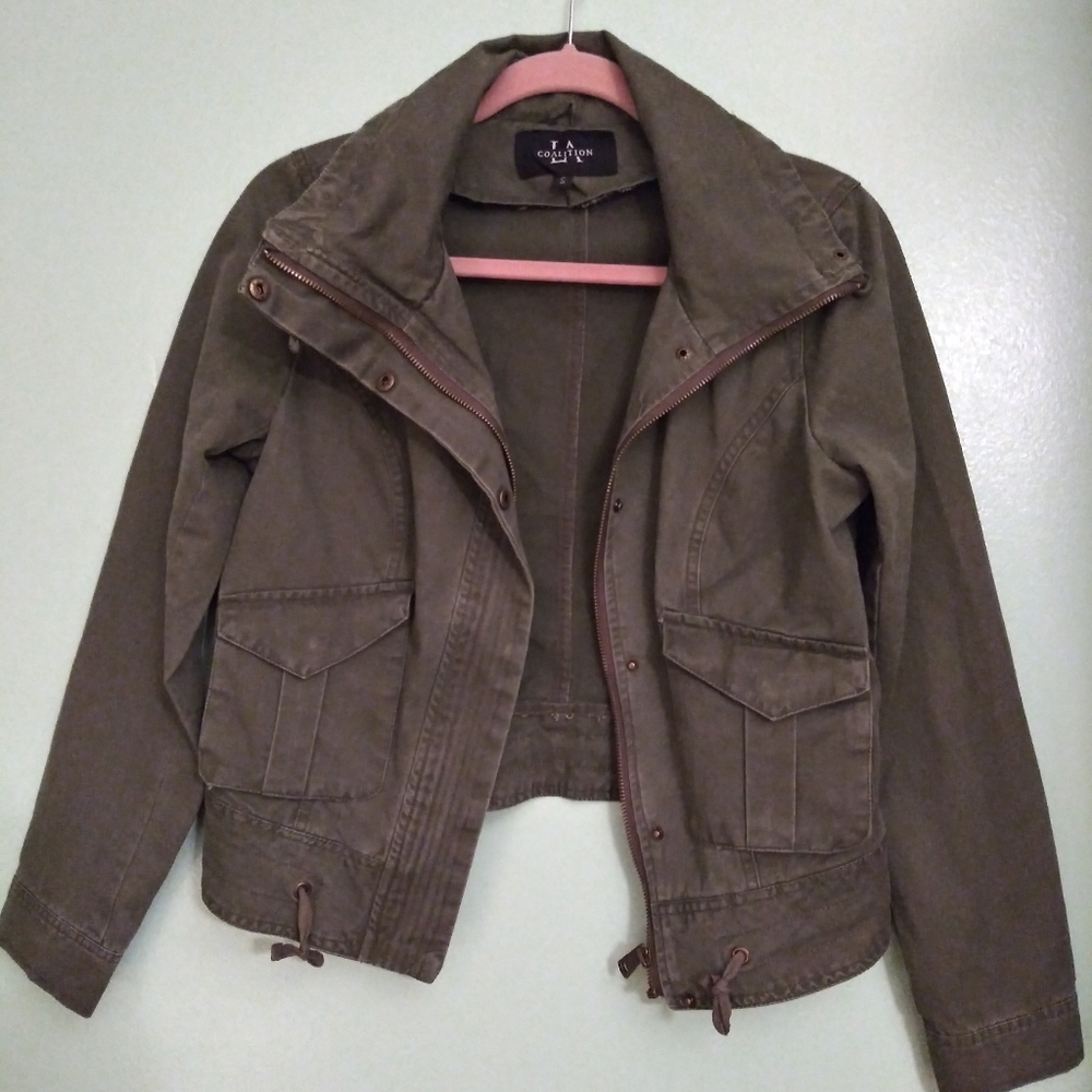 LA COALITION Army Green Jacket Size Small